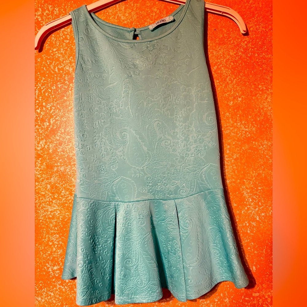 Karlie Teal Sleeveless Peplum Top size medium